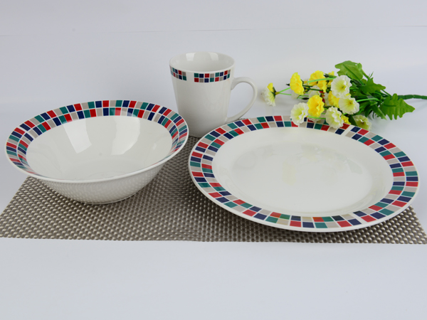 wholesale flower design 12pcsporcelain dinnerware sets hotsale household tableware good porcelain dinner plates set