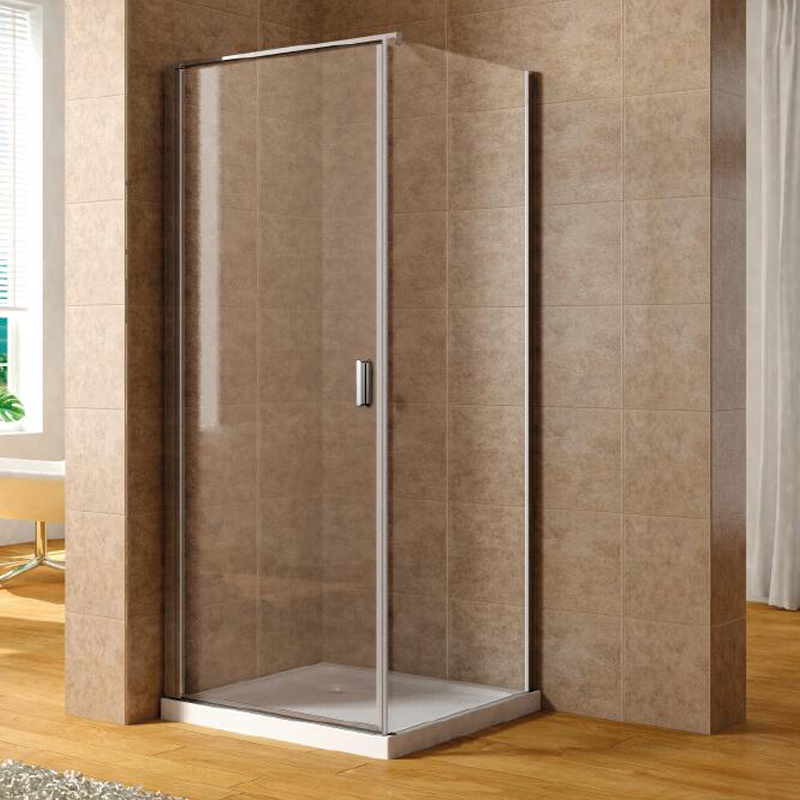 Black modern corner glass shower enclosure on rise & fall structure