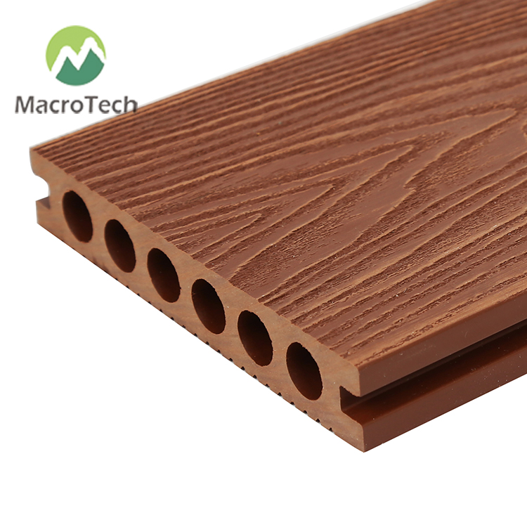 High quality WPC 3D embossed plastic wood mahogany color 140x23mm decorative board composite environmental protection floor