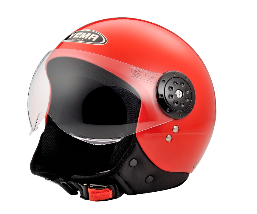 Motorcycle Open Face Helmet Single Visor ECE Approved - YEMA YM-627 Motorbike Moped Jet Bobber Pilot Crash Chopper 3/4 Half Helmet YM-611 for Adult Men Women