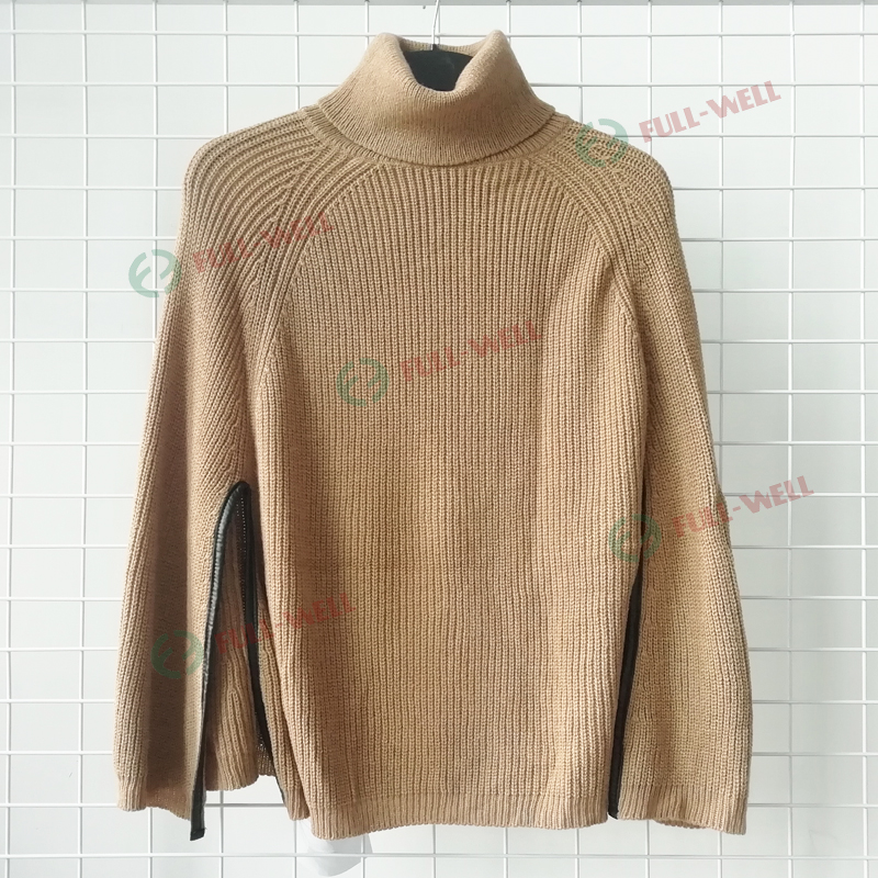 Ladies knitted turtleneck polarneck pullover poncho