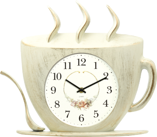 Wall clock; quartz clock; best sale; Kitchen clock; teacup; gift; creative clock;Arabic number