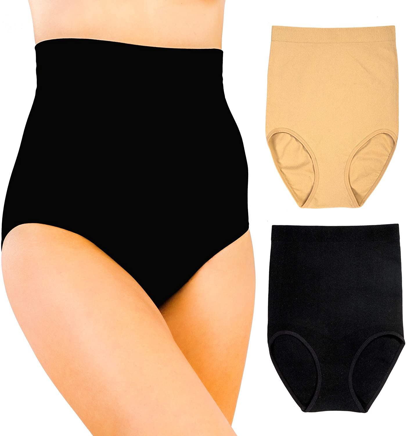 Seamless Womens High Waisted Tummy & Thigh Slimmer Brief