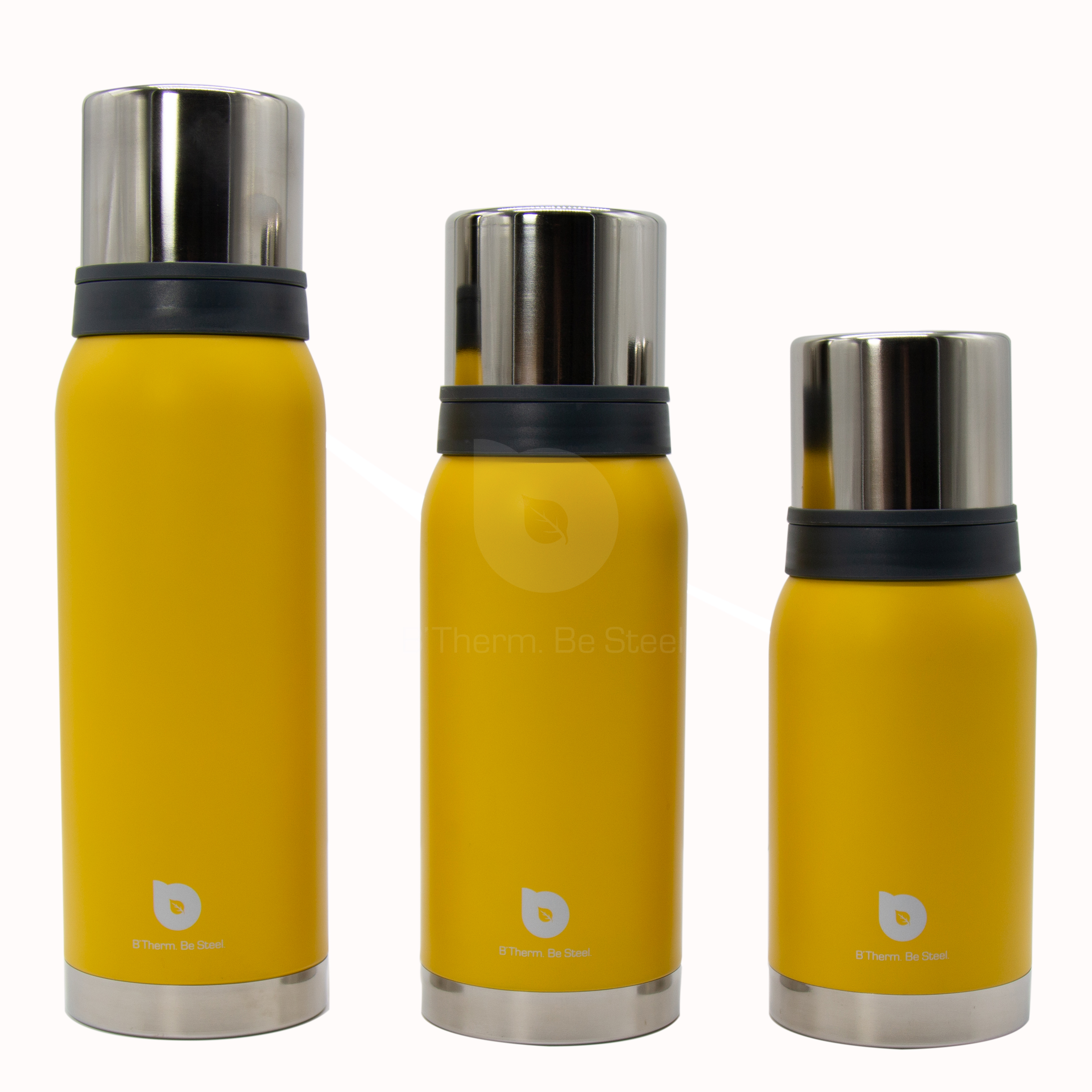 Stainless Steel Thermos with Two Lids 750-1200 ml 25-40 oz Yellow