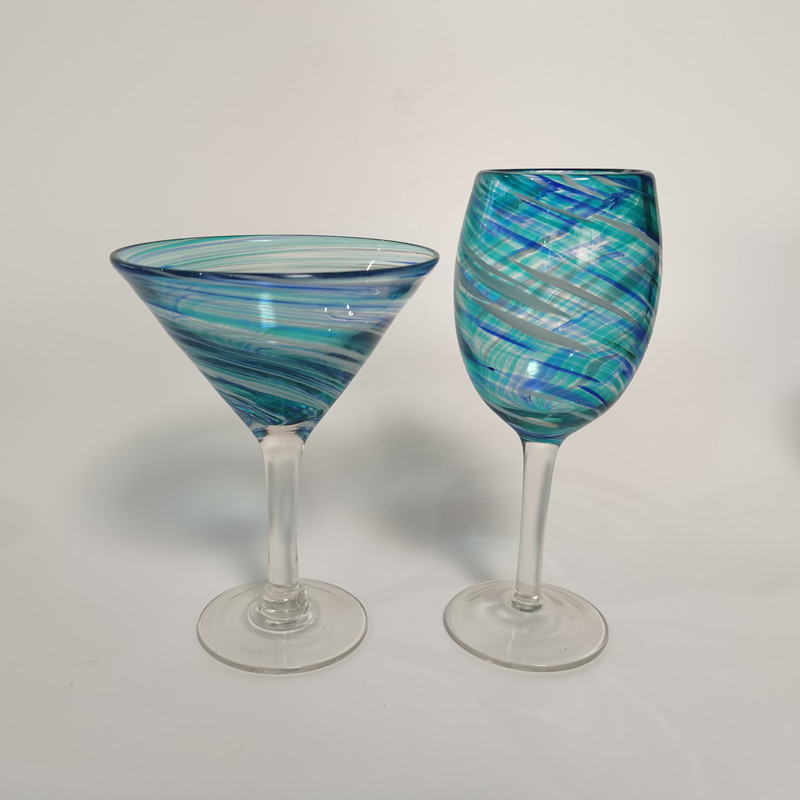 Handmade solid green wine glass/martini glass