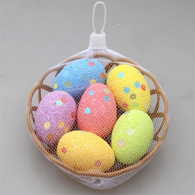 Foam Easter egg ornament in basket