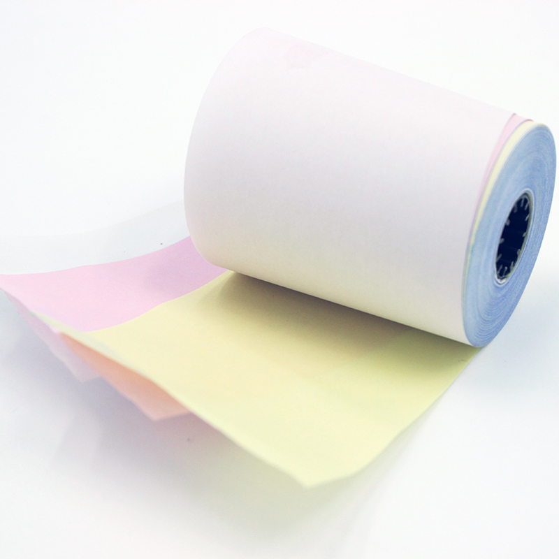 3 Ply Carbonless Paper Rolls NCR Rolls 76mmx70mm