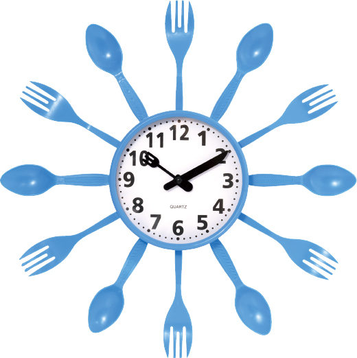 Wall clock; quartz clock; best sale; Kitchen clock; fork and spoon; gift; simple round clock; 14inch 35cm
