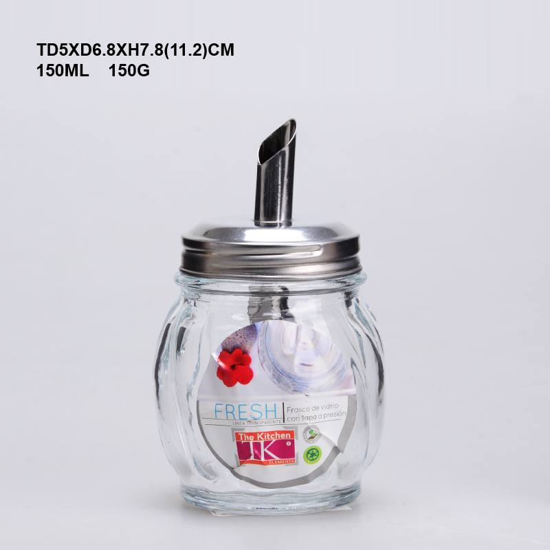 Round Ball Glass Sugar Dispenser Pourer Shaker