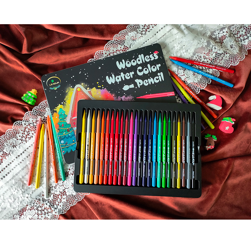 Christmas water-soluble color without wooden pen set student drawing set