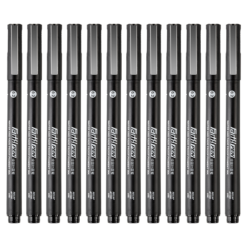 BK200-1000 signature pen ,pigment ink, waterproof and fadeless, Nine sizes tip from 0.05mm to 1.0mm, art drawing drafting pen fine point tip