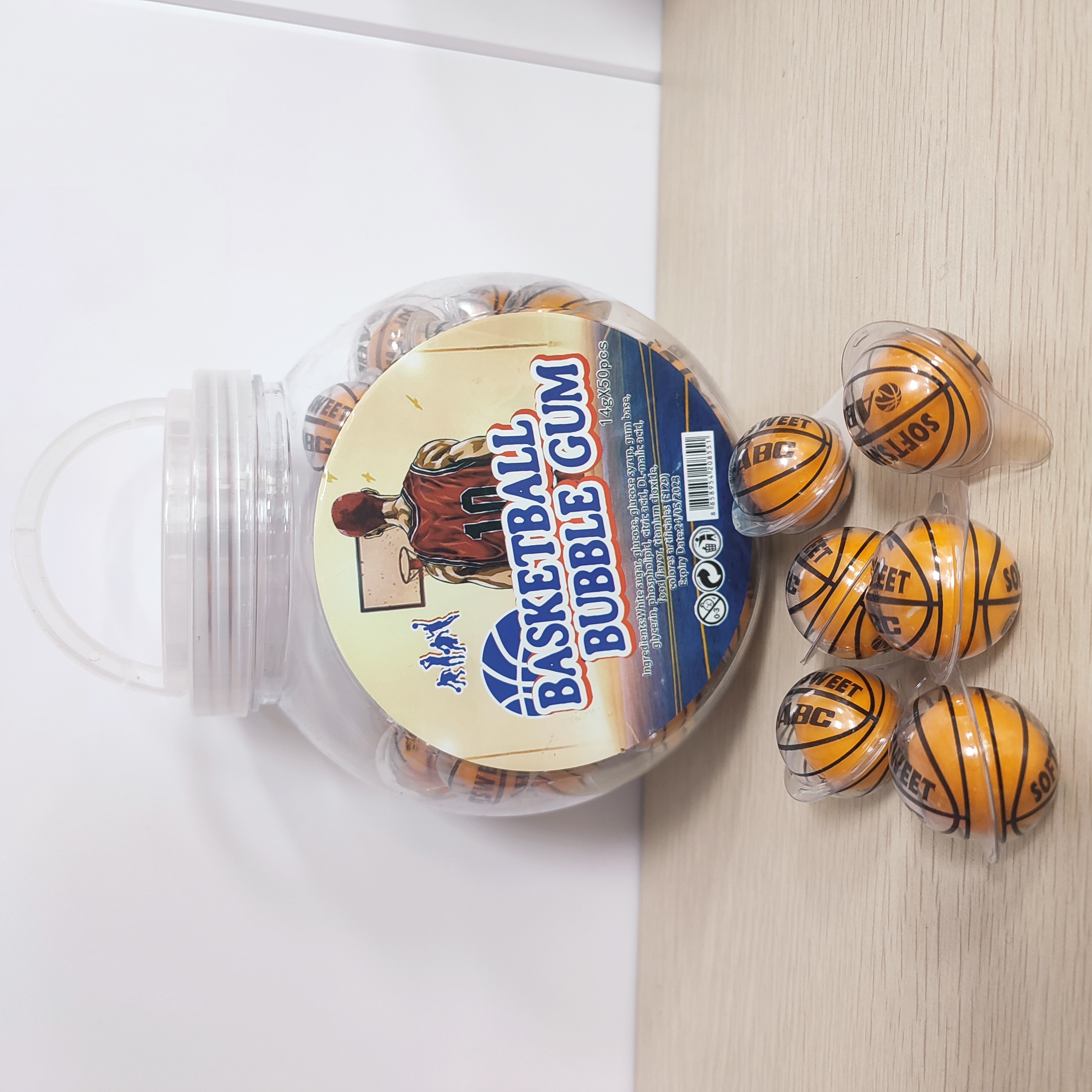 Basketball shape bubble gum jam gum candy