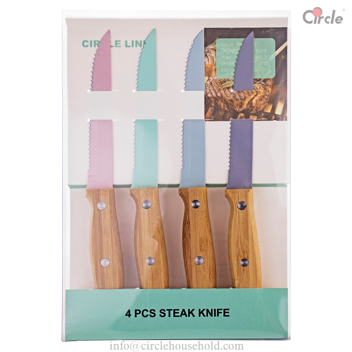 4 Pcs Steak Knife Set-Morandi Color