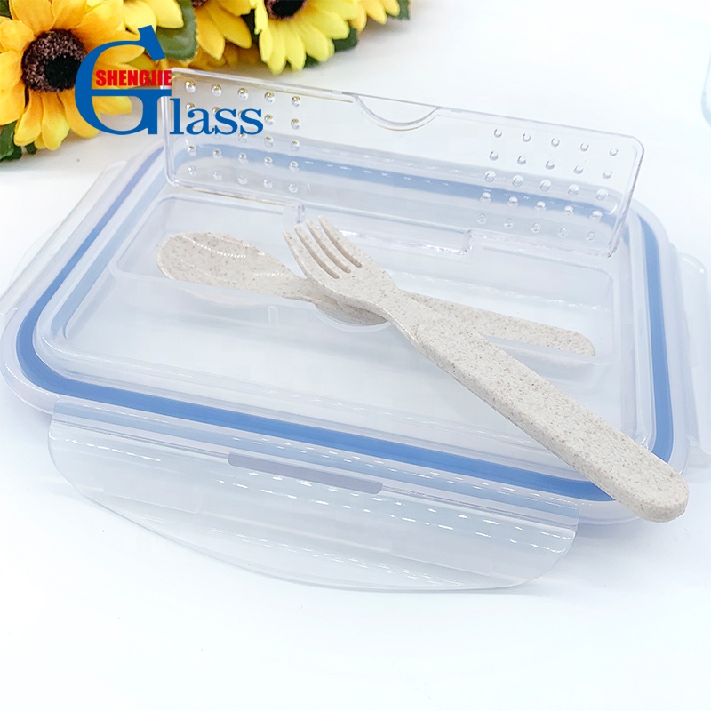 Healthy Rectangle Health Pyrex Food Container with Lid For Children