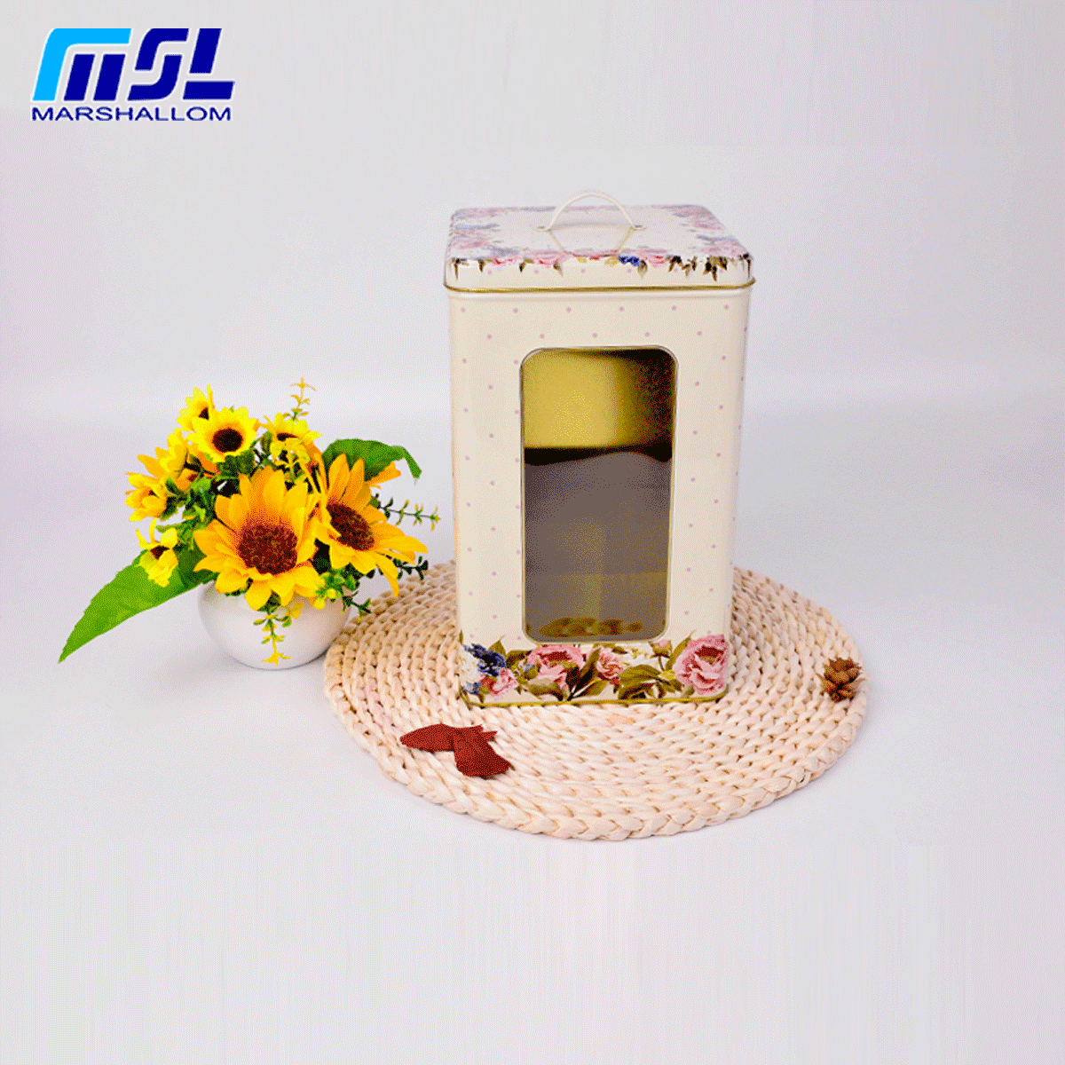 set of round tin tinbox metal box