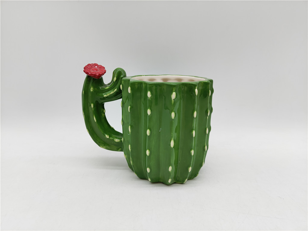 Ceramic Cactus Mug, Hand-painted Cactus Mug