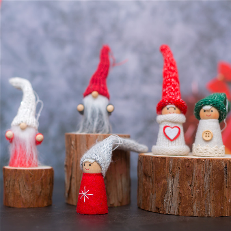 Hot selling knitting Christmas dolls felt christmas angels Christmas elf