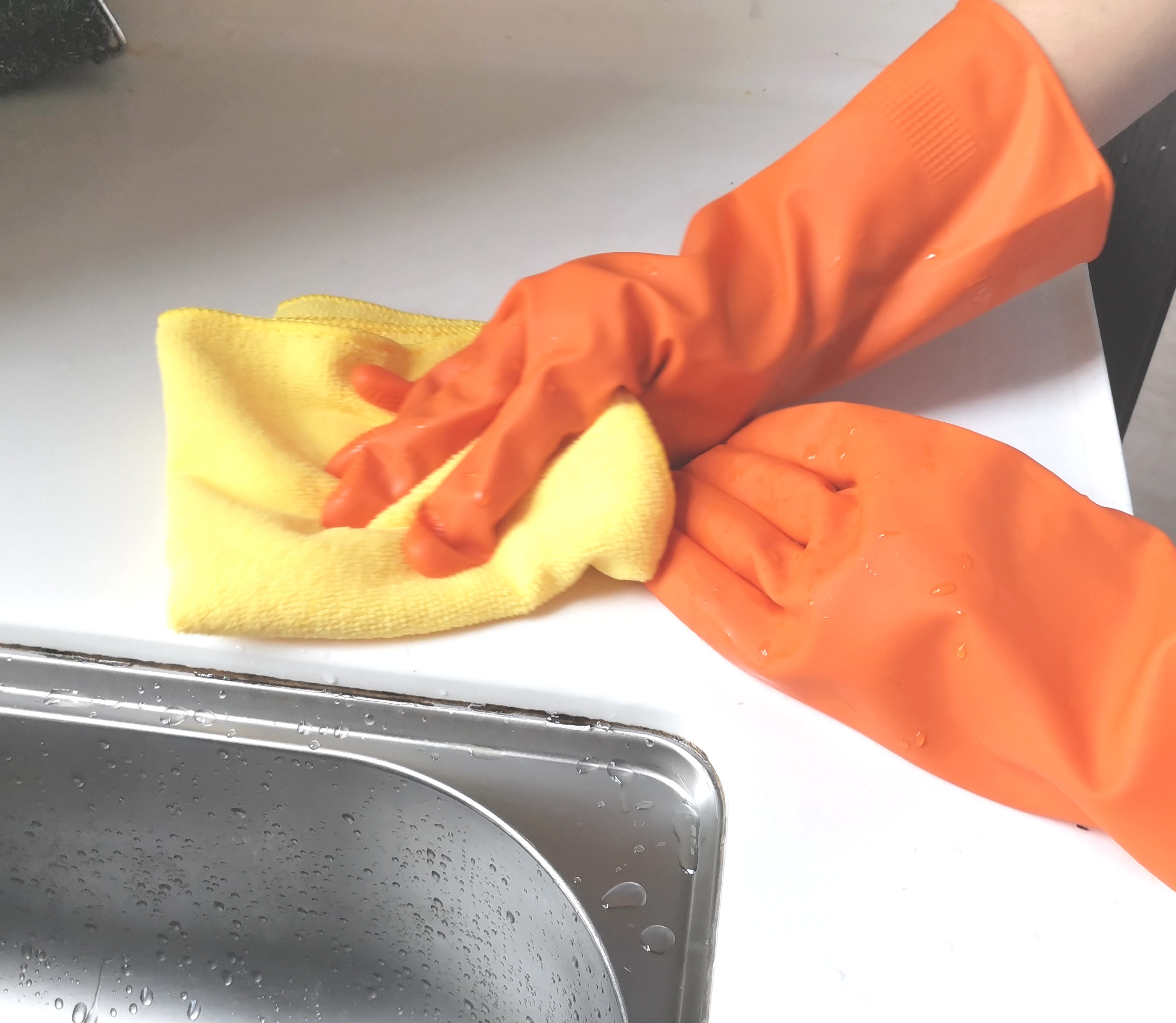 Xingli Orange unlined dishes cleaning household latex gloves with premium high quality