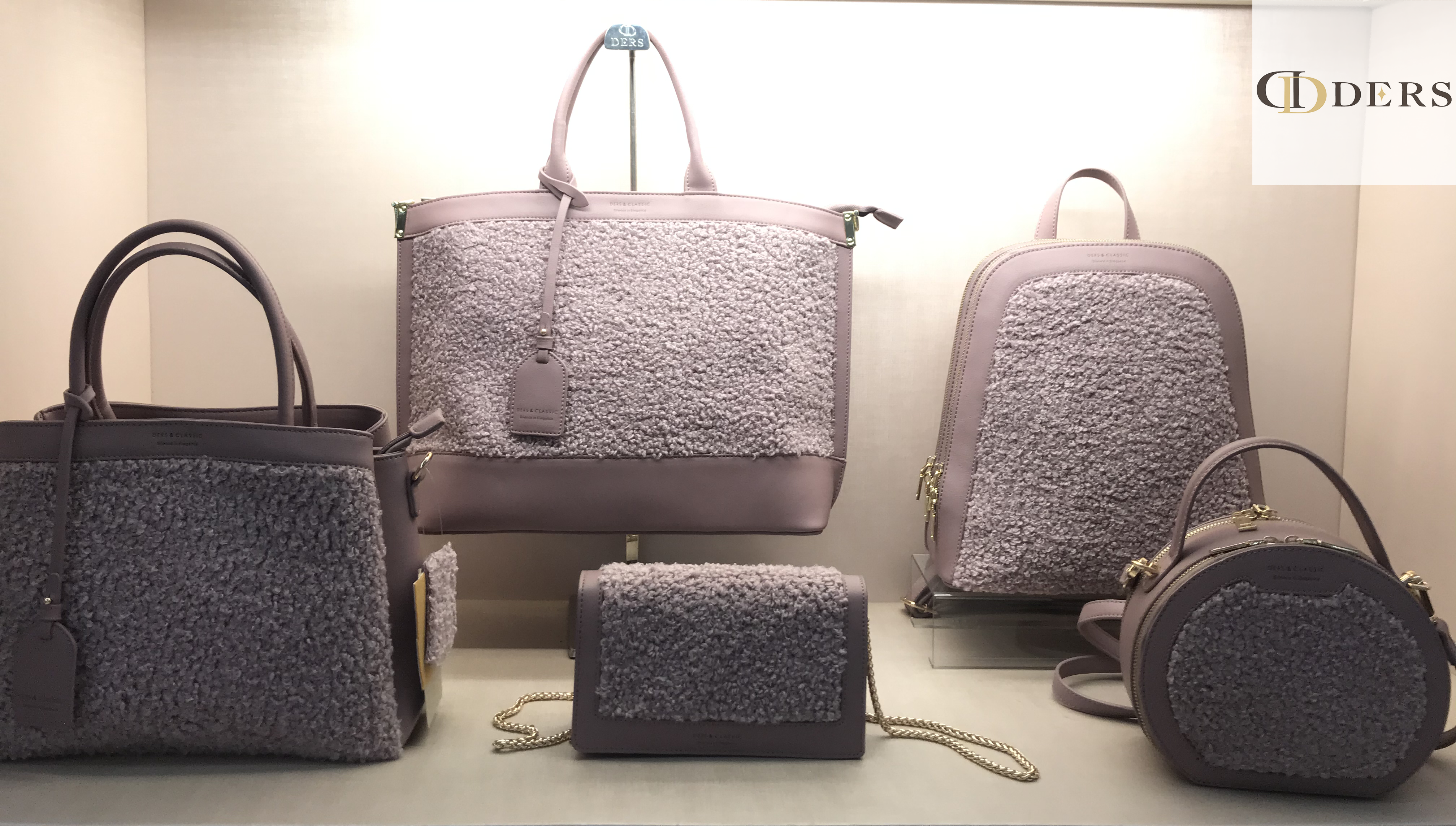 Shiling leather--customizable Artificial wool decoration PU ladies handbags