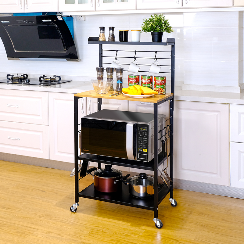 Multi-function kitchen storage rack, kitchen mobile dining storage cart, storage capacity, large capacity