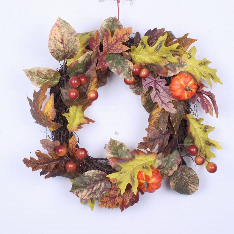 New design hot selling fall wreath autumn decoration