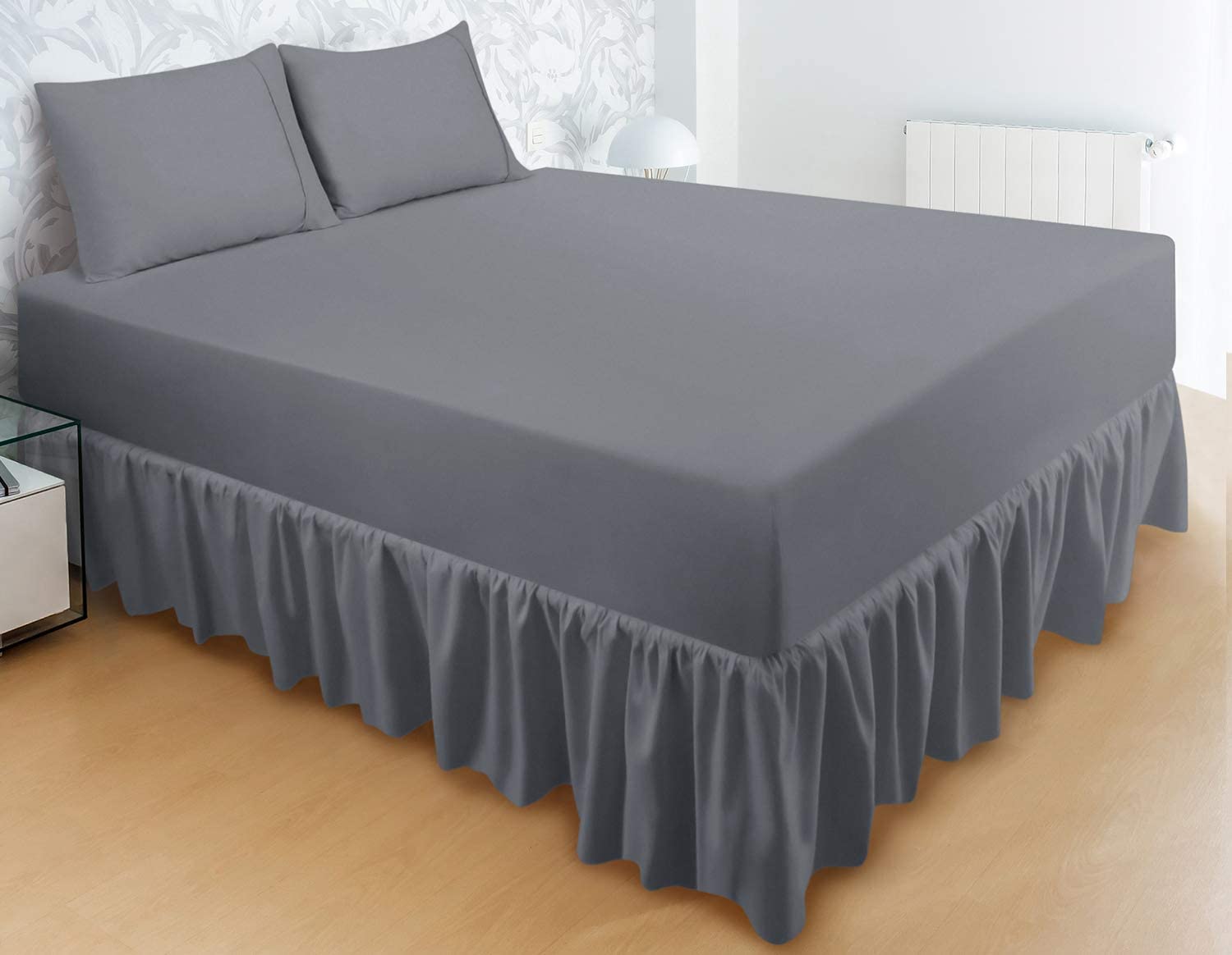 Plain bed skirt customized in size and color of high quality super soft brushedfabric