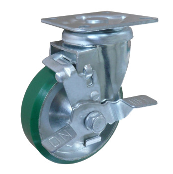 factory price universal wear-resisting trolley/workbench pu 10" swivel caster wheel with total lock brake