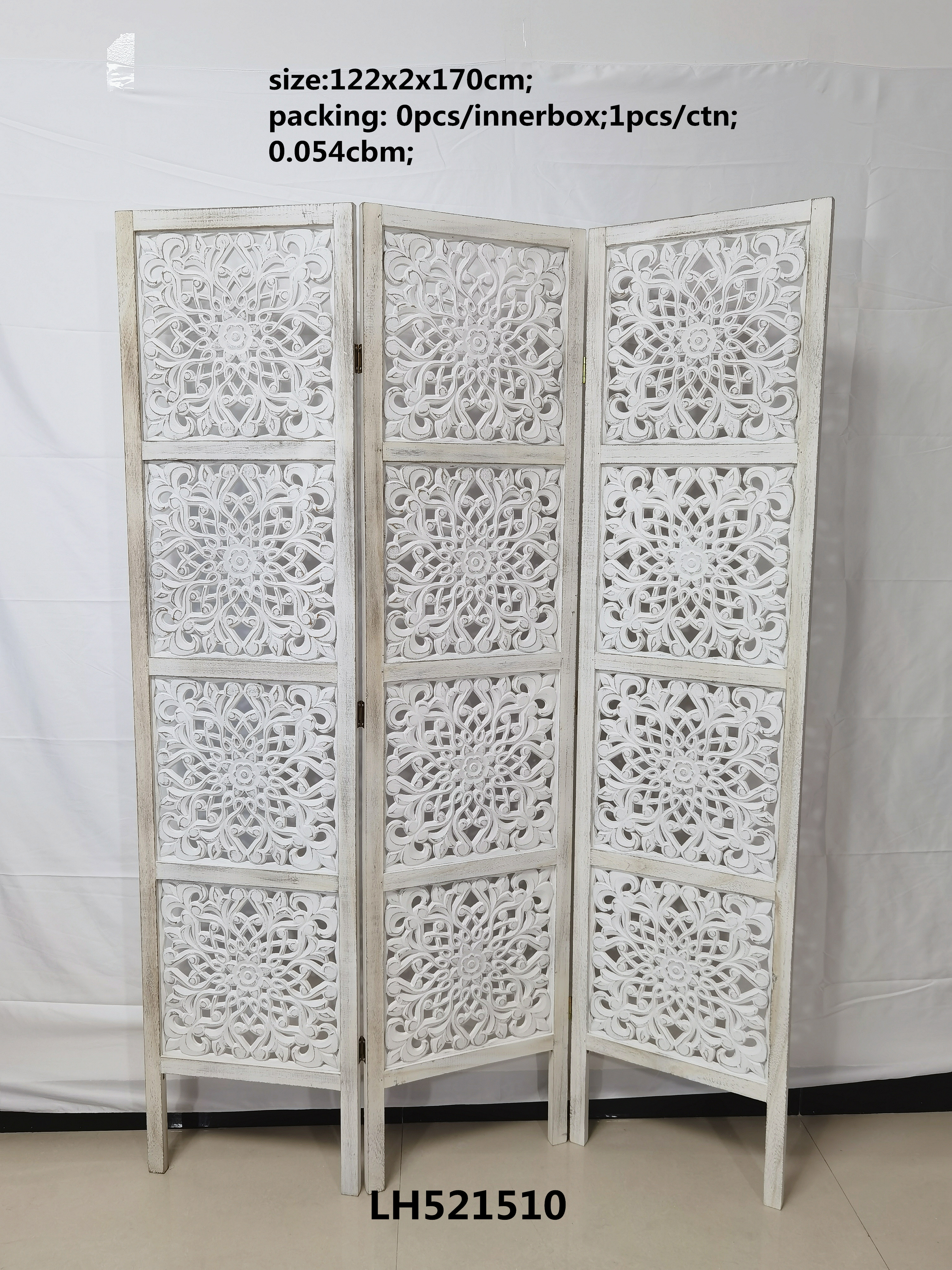 MDF laminated decorative screen with retro solid wood frame