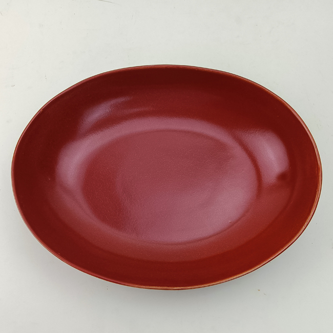 Rectangular oval plates with different colors