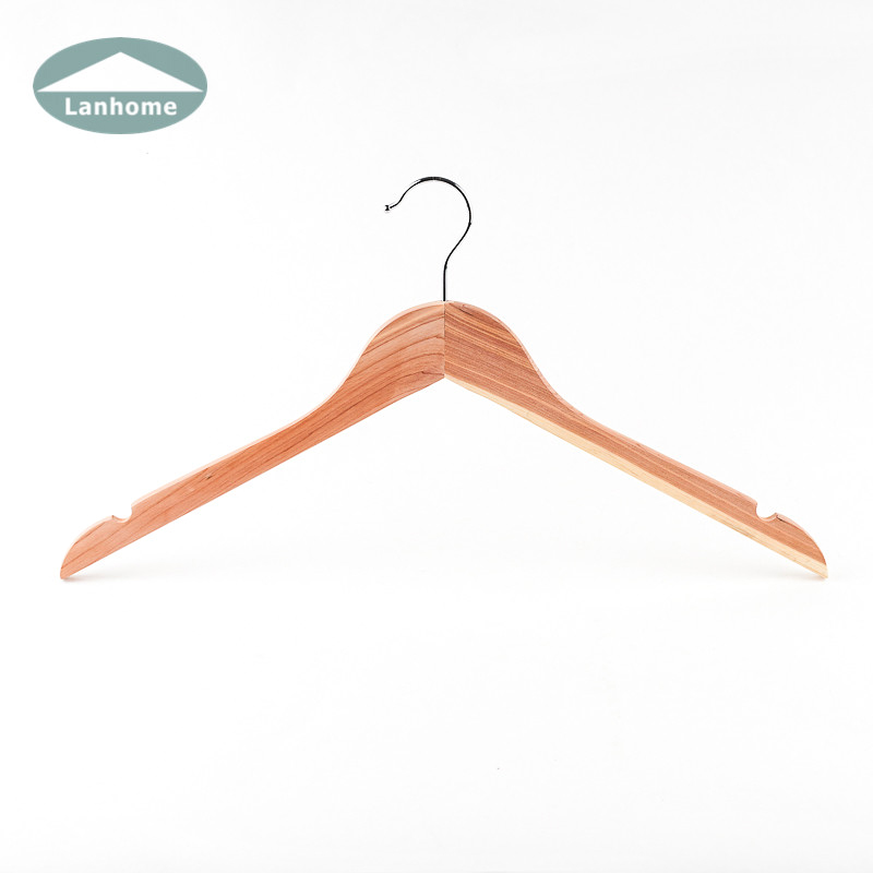 Lanhome High Quality Anti slip Cedar Wooden clothes hangers