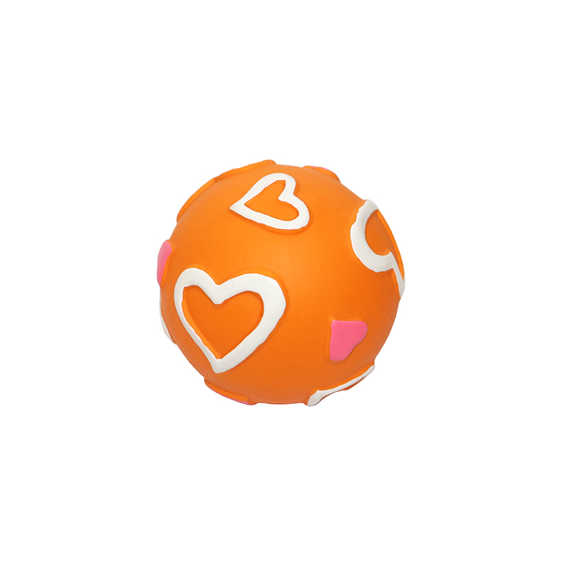 7cm Latex Ball with Heart Shape Dog Pet Toys