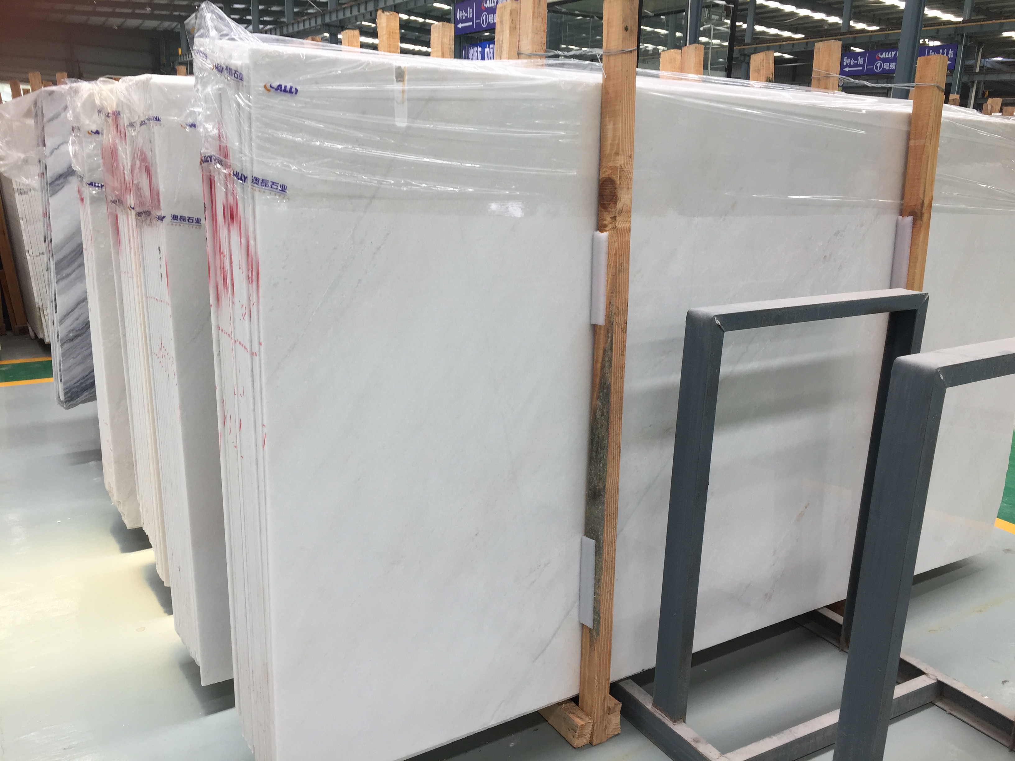 Snow white marble