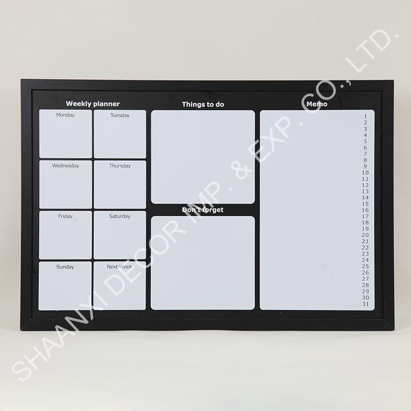 Magnetic weekly planner whiteboard