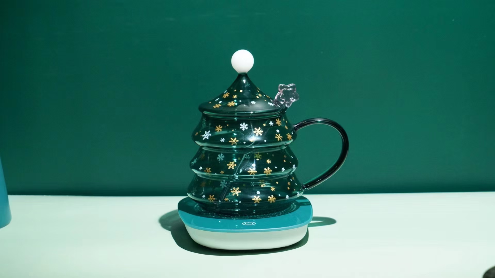 Christmas style Double glass cup