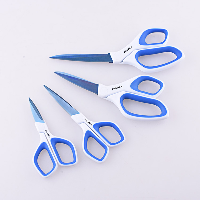 4pcs blue titanium household scissors