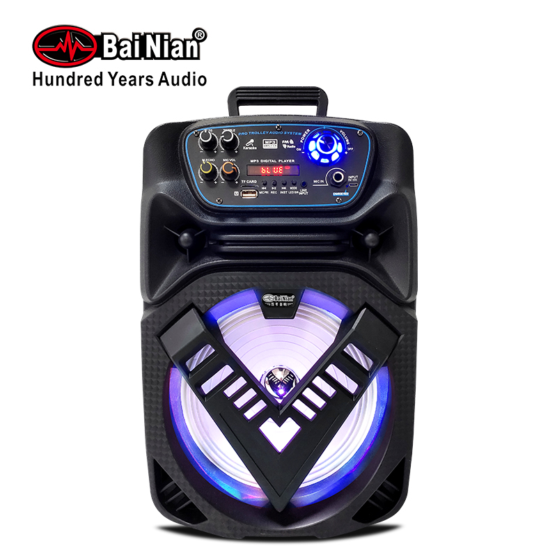 Trolley Speaker、8Inch Portable Outdoor Active Speaker,LED Speaker,BT Speaker,TWS,Mini Speaker