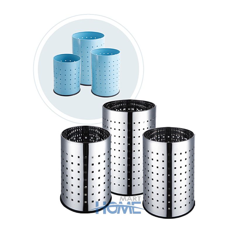 5L,9L,18L Stainless Steel Stainless Steel Office Waste Bin Household Round Storage Bin Steel Metal Laundry Basket Gabage Bin