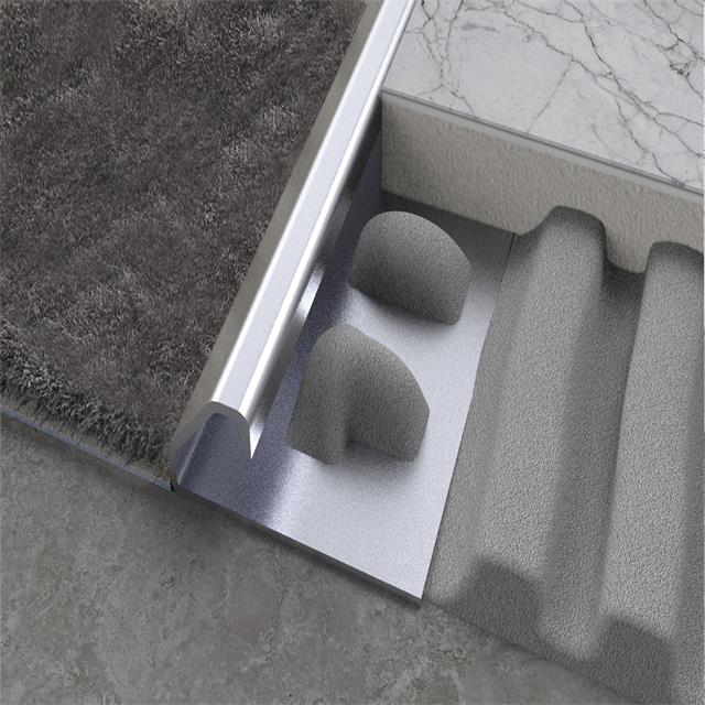 Tile trim stainless steel floor transition for tile and carpet