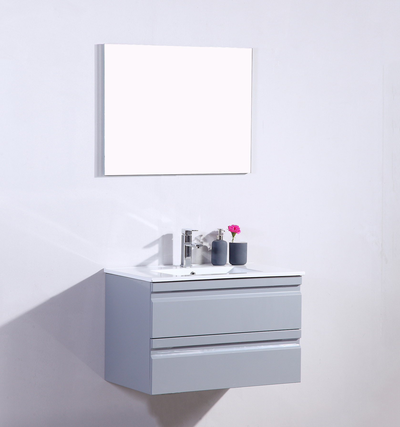 OKAYHOME-Double draw hanging wall bathroom cabinet-OKDWC-60