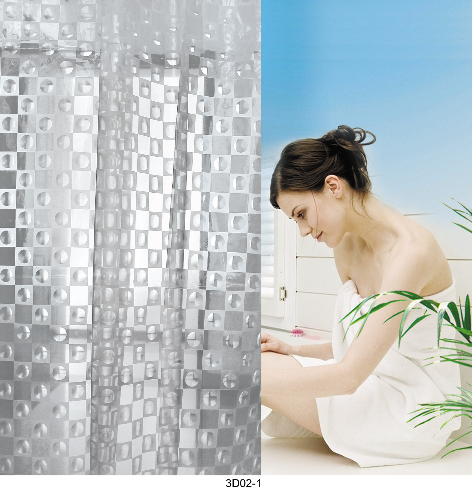 3d Peva Shower Curtain