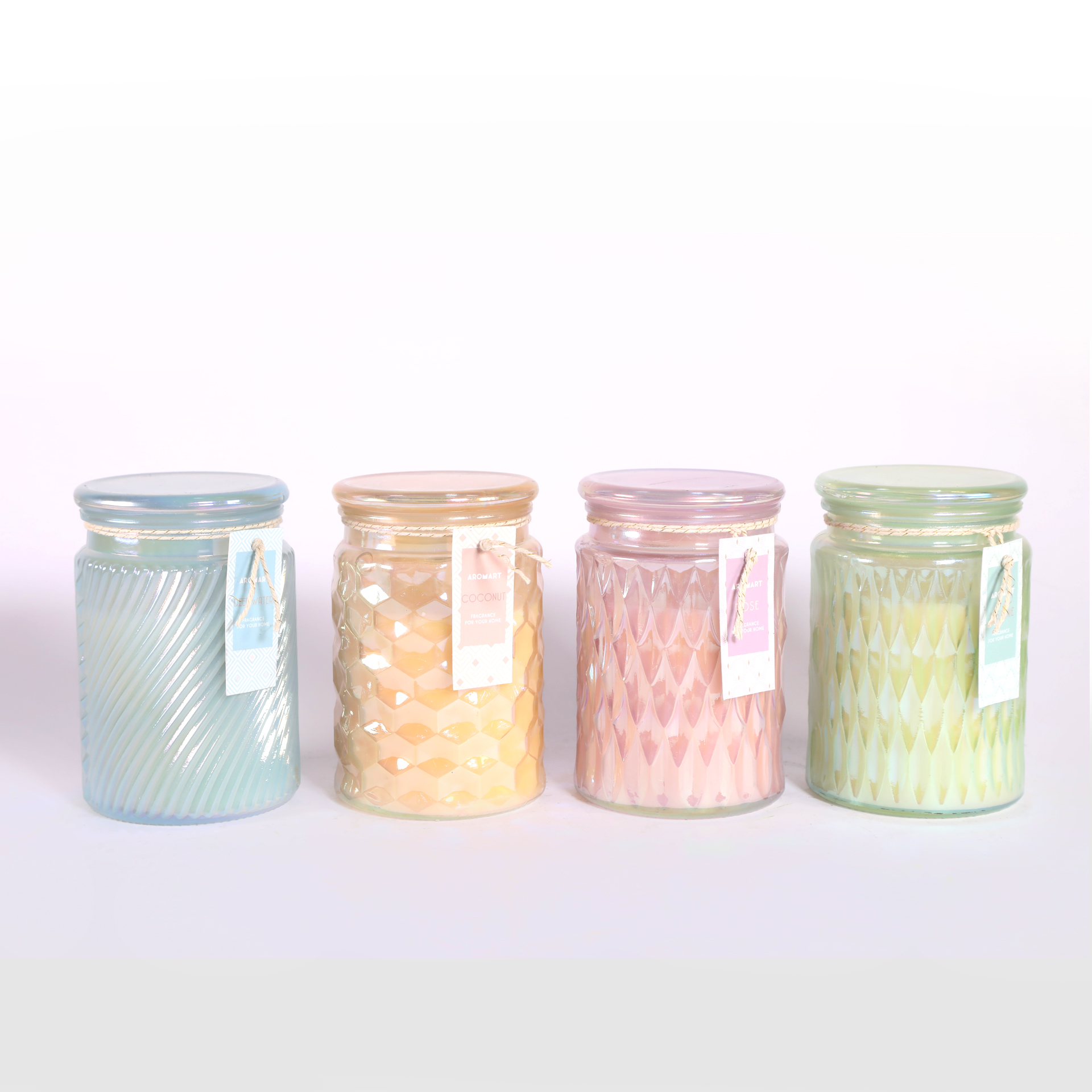 Decorated Embossed Scented Glass Candle