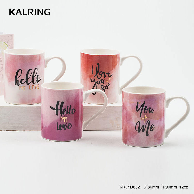 New bone china coffee mug with golden decal printing footed mug