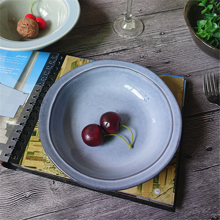 Nordic personality 8 inches glazed ceramic bowl breakfast bowl soup bowl noodle bowl household dish bowl plate tableware