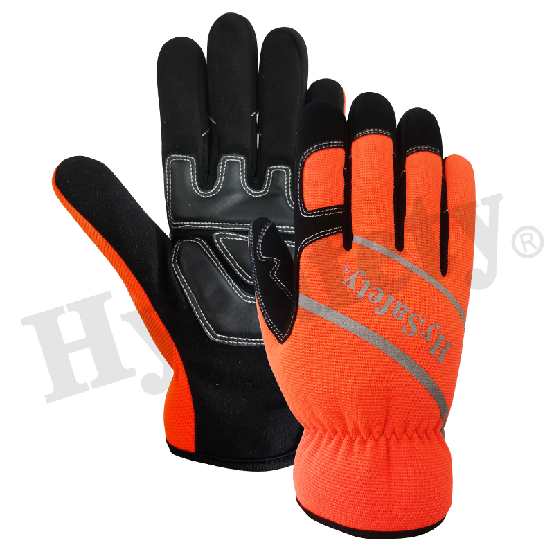 Mechanics gloves, synthetic leather glove, work gloves, reflective glove