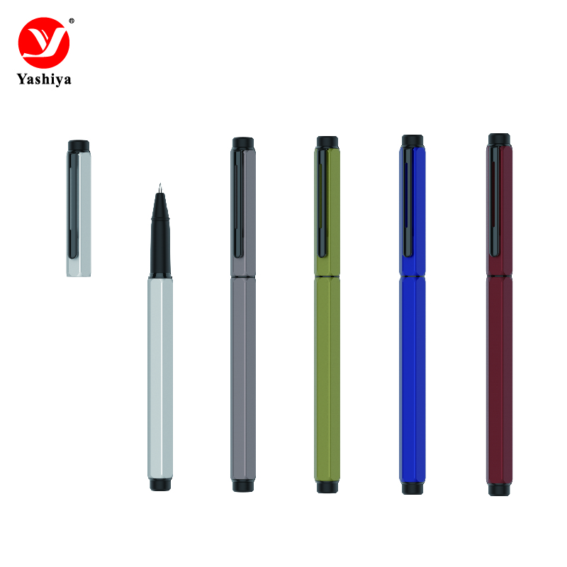 Asia stationery SY8008R hexagon aluminum roller ball pen