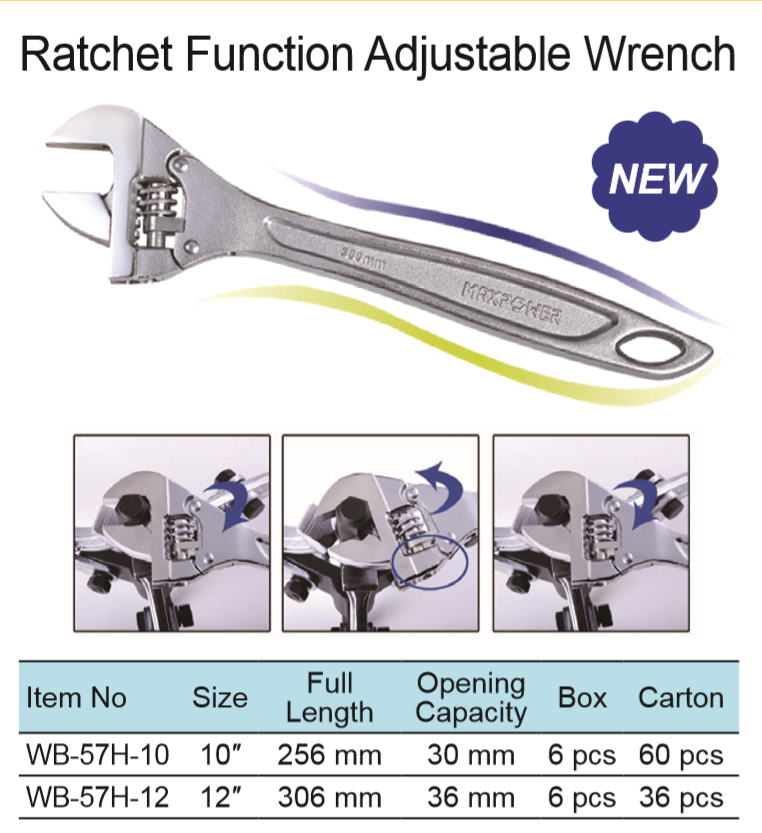 Ratchet Adjustable Wrench