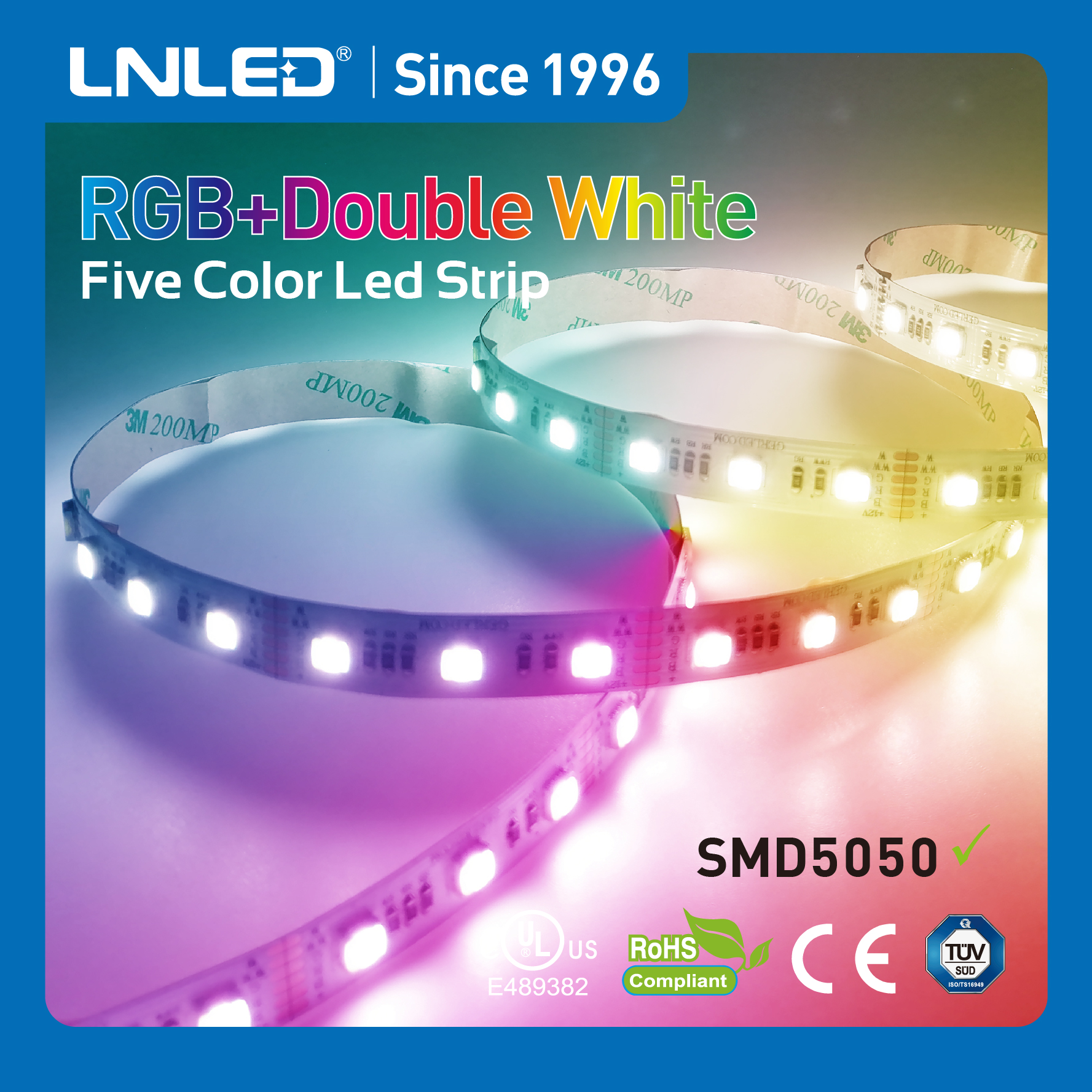 SMD5050 RGB+Double White Strip