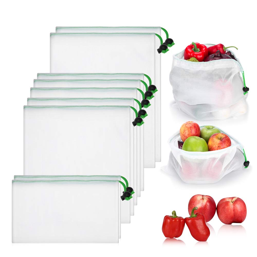 reusable mesh produce bags for fruit and vegetables