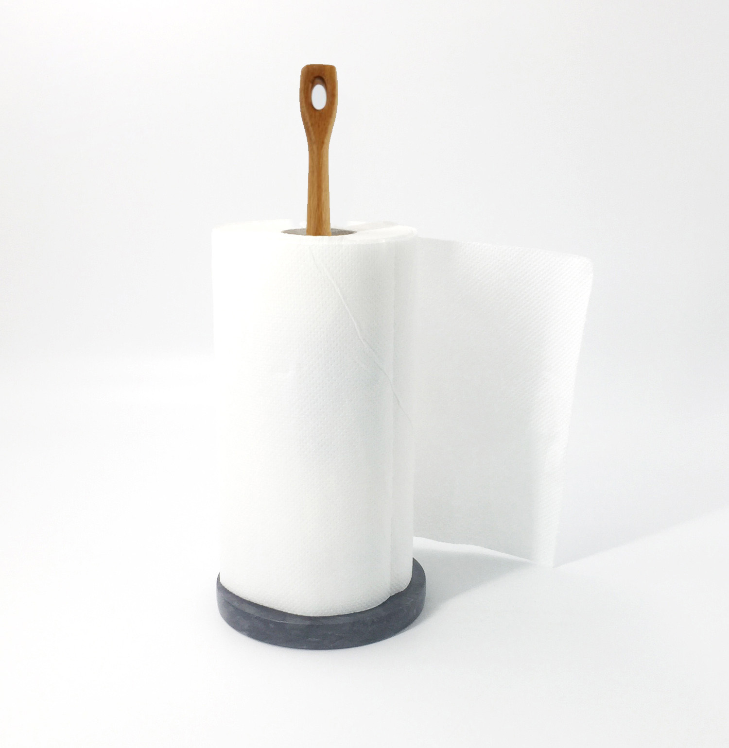 natural marble base acacia paper towel holder