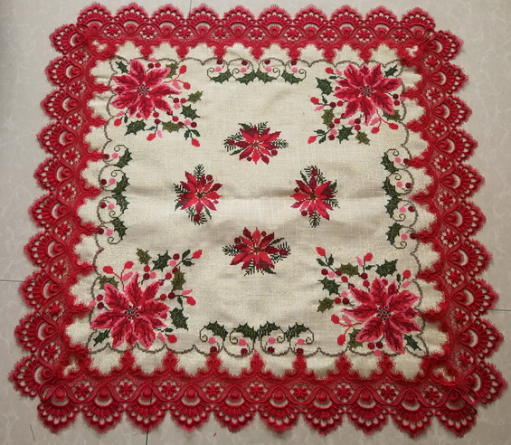 X Stitch Embroidered Tablecloth